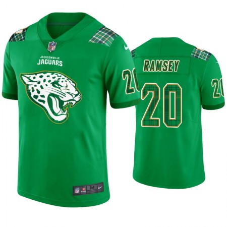 Tröjor Jacksonville Jaguars Jalen Ramsey 20 Kelly gröna St. Patricks Day - Män Tröjor Jacksonville Jaguars Jalen Ramsey 20 Kelly gröna St. Patricks Day - Män